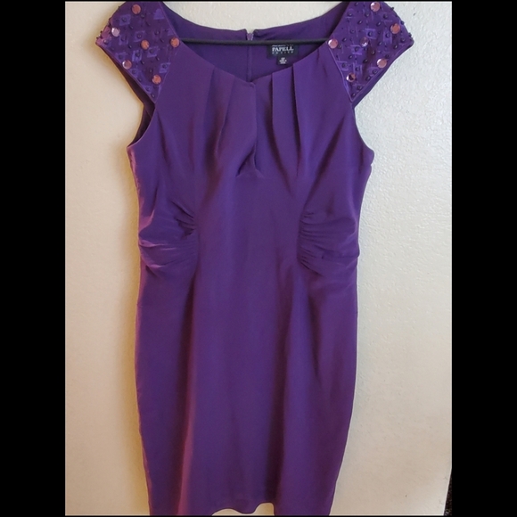 Adrianna Papell Purple Sequin Sleeveless Party New Years Forma Sheath Dress - Picture 1 of 8